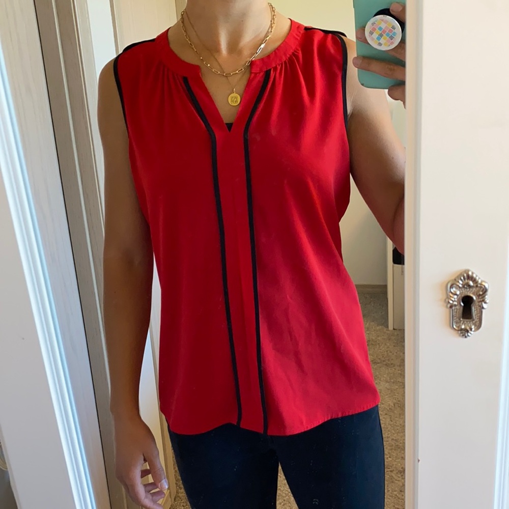 Red and black Calvin Klein dressy sleeveless tank